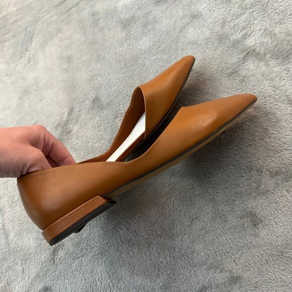 Franco Sarto Neiman Leather Pointed Toe Ballet Flats Shoes Brown Cognac 7.5 - Picture 4 of 6